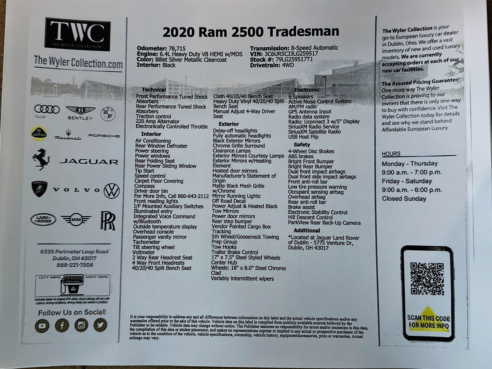 Used 2020 RAM 2500 Tradesman AWD/4WD image 42