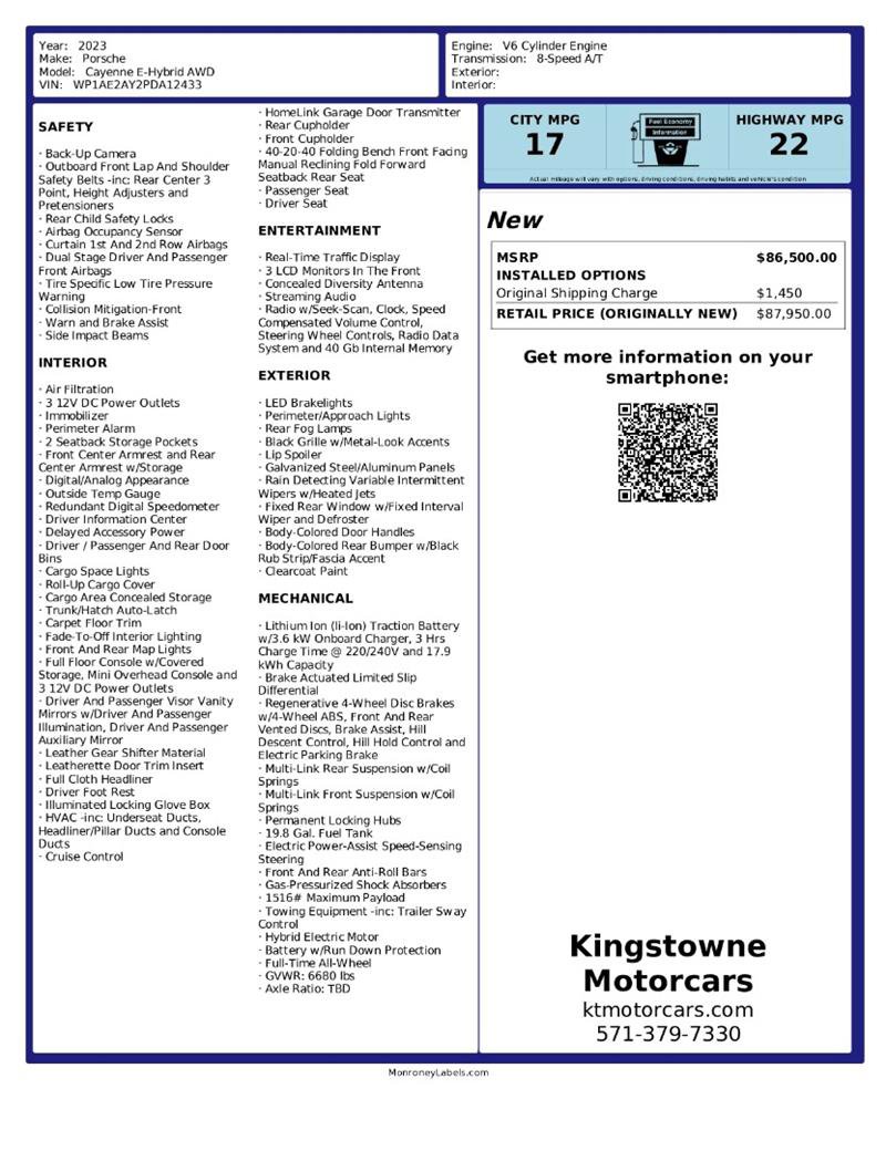 Used 2023 Porsche Cayenne w/ Premium Package image 41