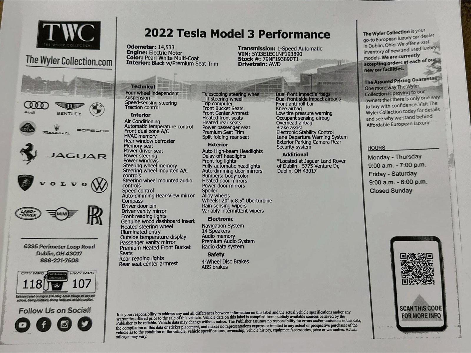 Used 2022 Tesla Model 3 Performance AWD/4WD image 46