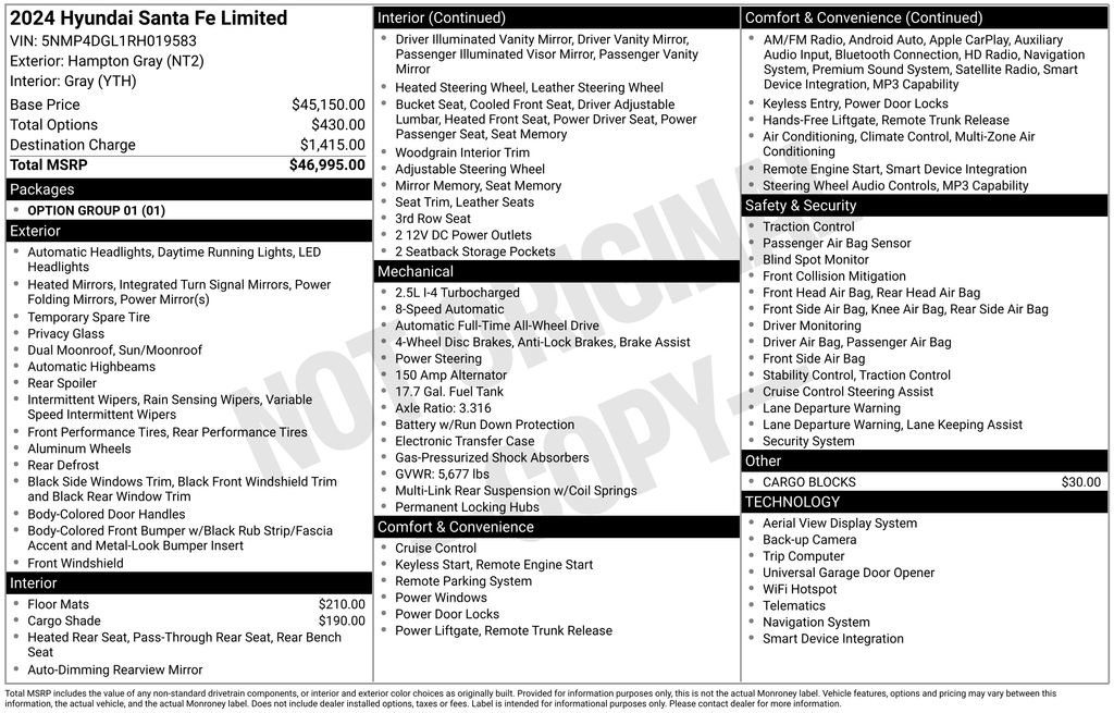 Used 2024 Hyundai Santa Fe Limited image 32