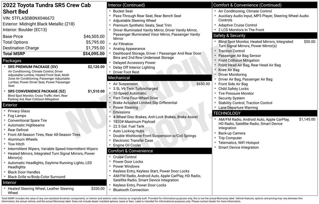 Used 2022 Toyota Tundra SR5 w/ SR5 Premium Package image 36