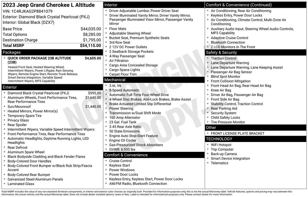 Used 2023 Jeep Grand Cherokee L Laredo AWD/4WD image 3