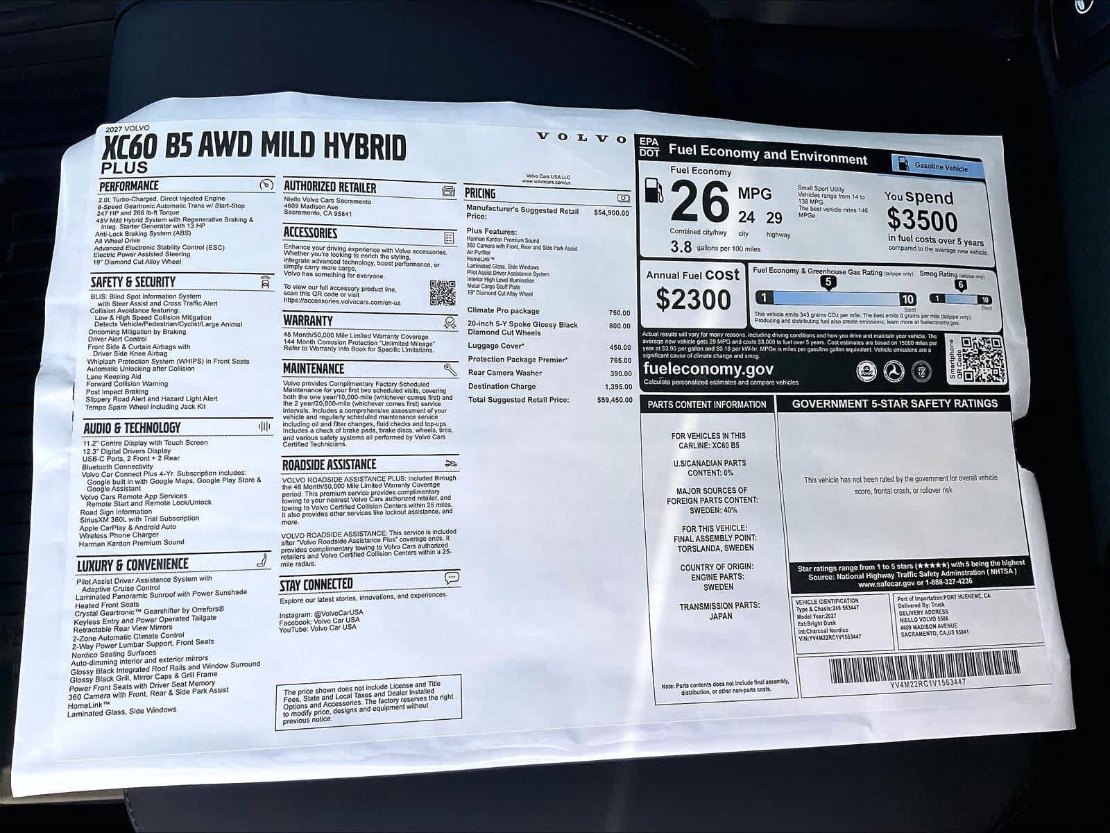New 2027 Volvo XC60 B5 Plus AWD/4WD image 36