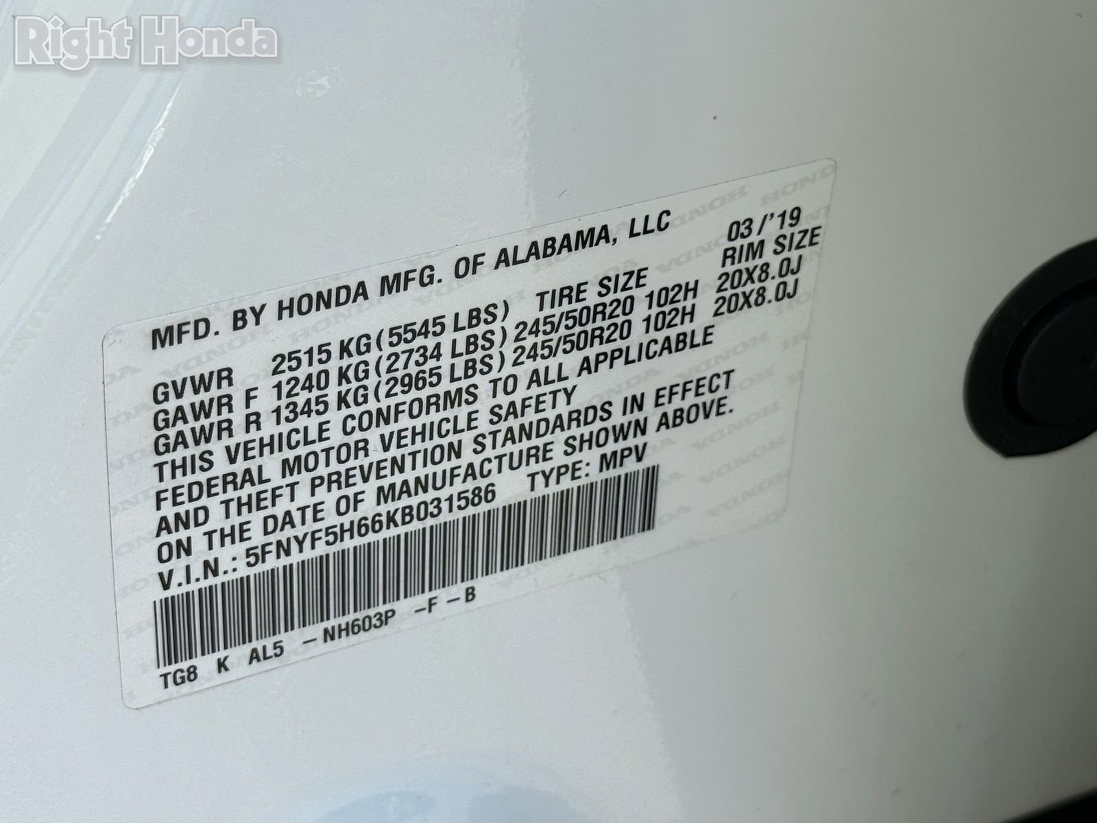 Used 2019 Honda Pilot Touring image 35