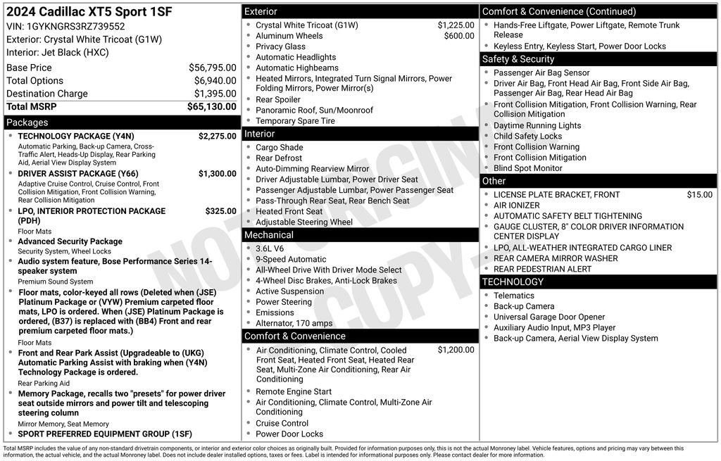 Used 2024 Cadillac XT5 Sportv w/ Technology Package image 14