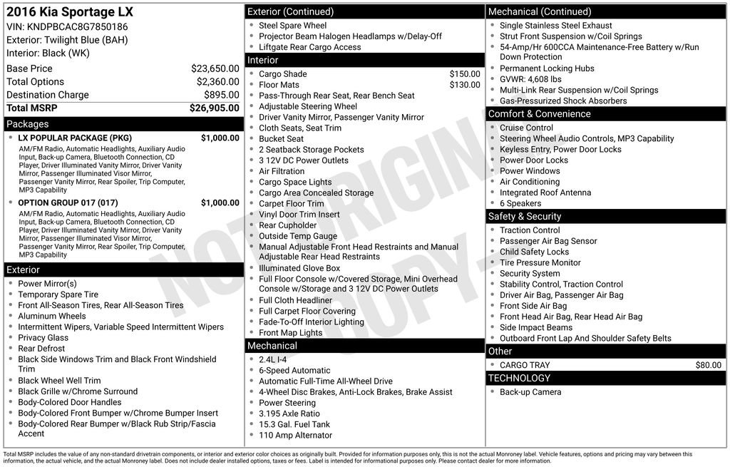 Used 2016 Kia Sportage LX w/ Option Group 017 image 2