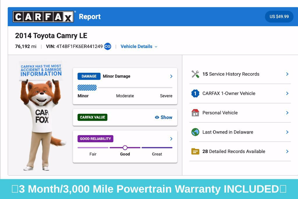 Used 2014 Toyota Camry LE FWD image 10