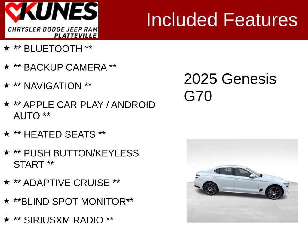 Used 2025 Genesis G70 2.5T image 2