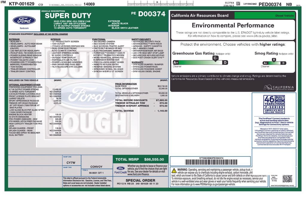 Used 2023 Ford F250 Lariat w/ Tremor Off-Road Package AWD/4WD image 34