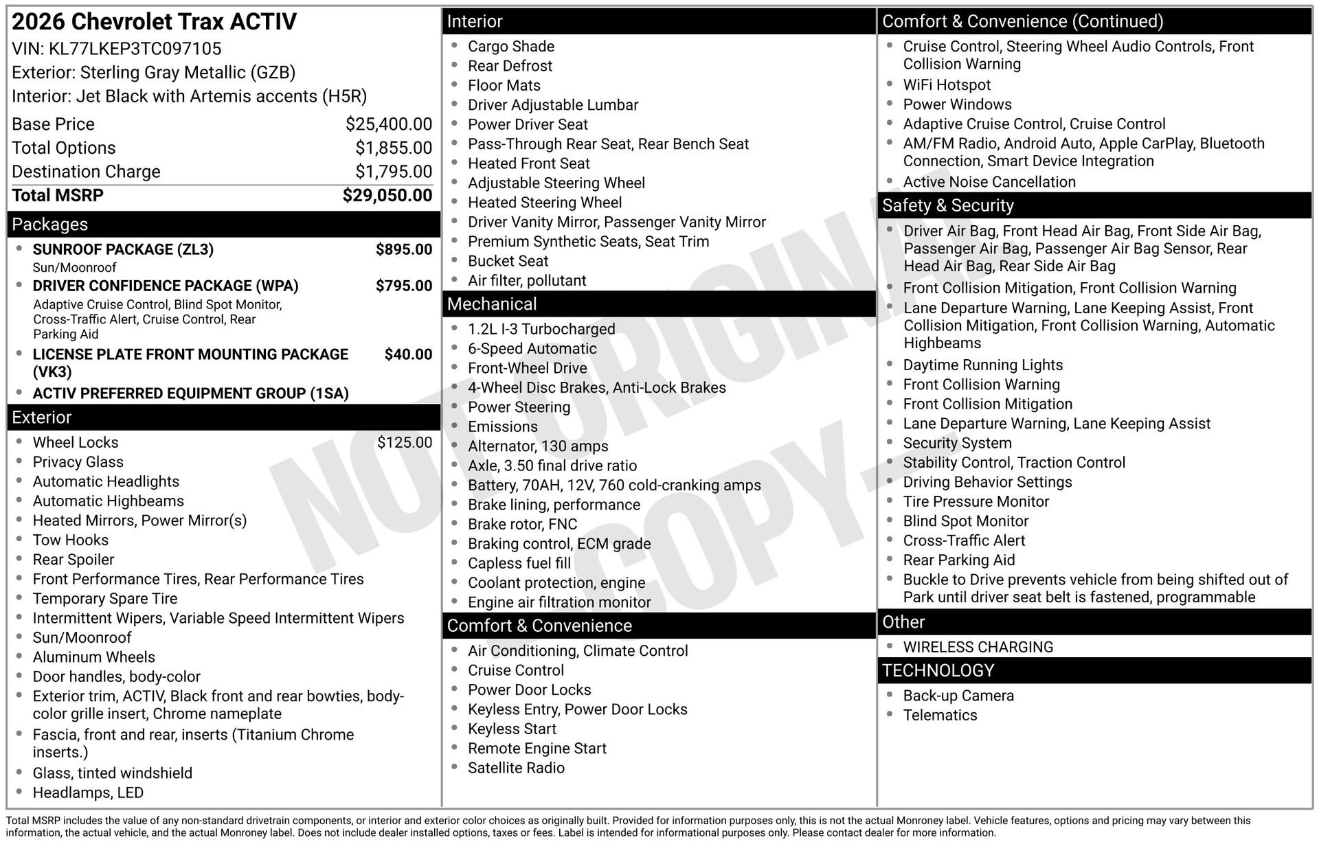 New 2026 Chevrolet Trax ACTIV w/ Sunroof Package FWD image 3