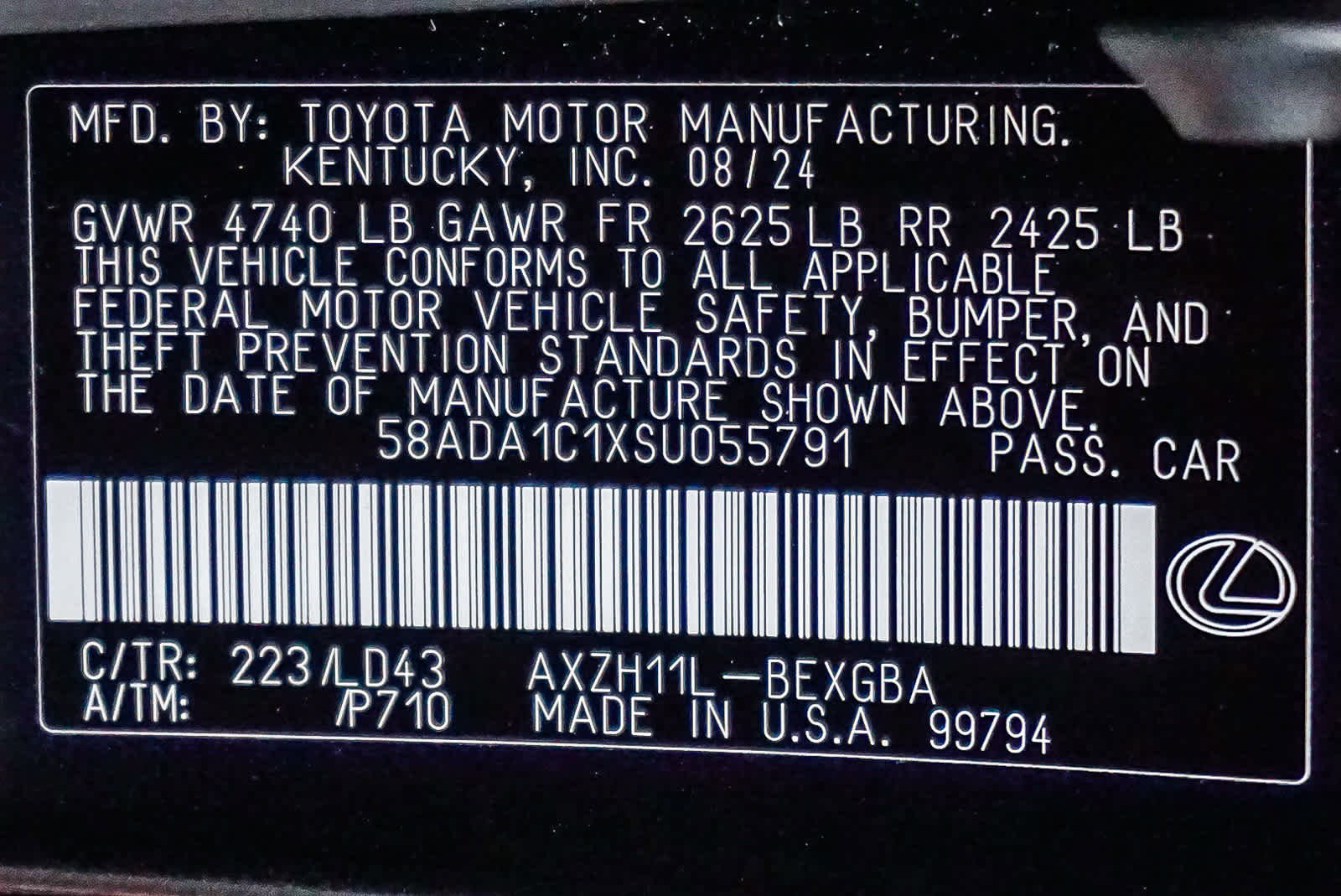 Certified 2025 Lexus ES 300h FWD image 30