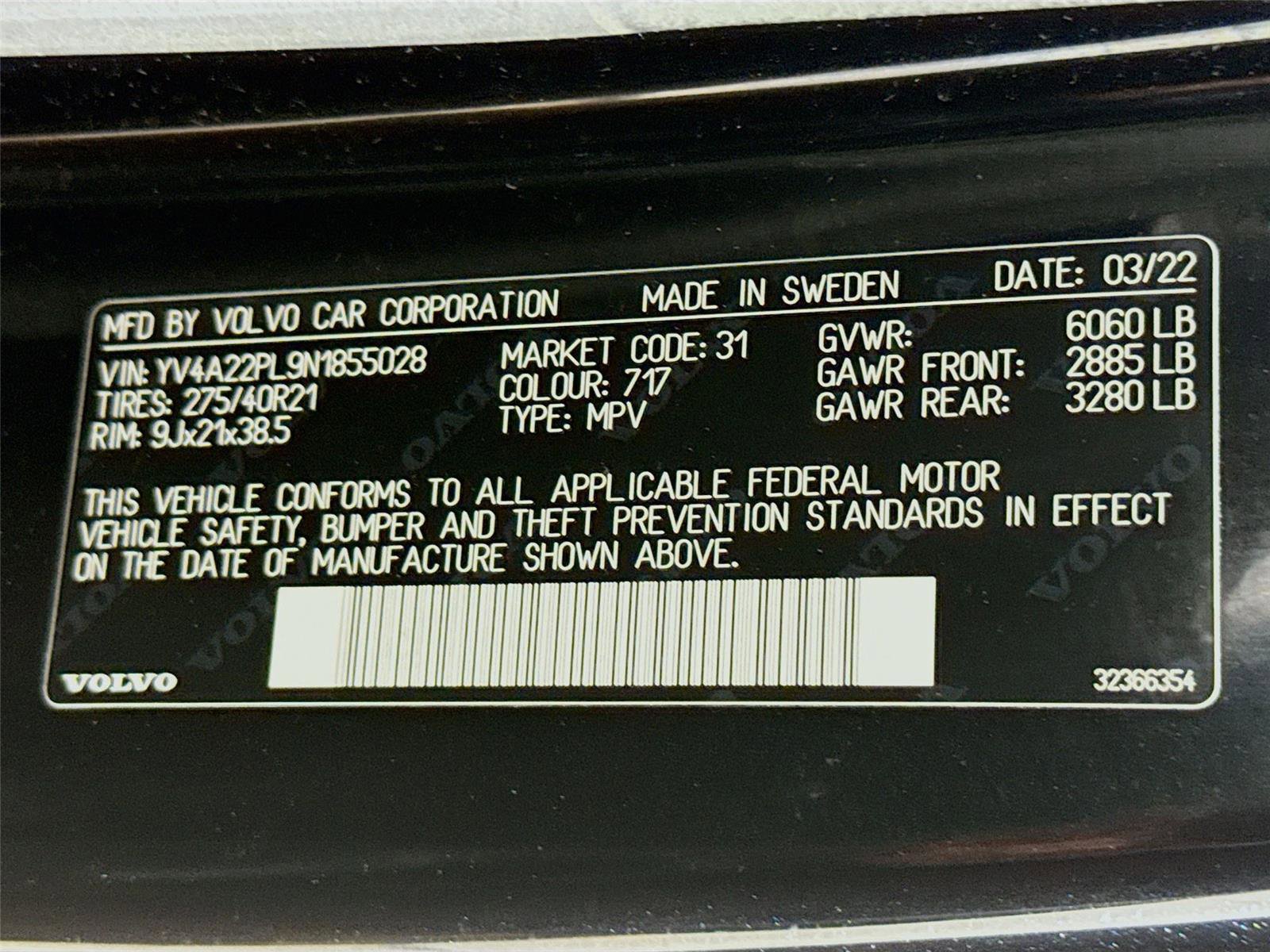 Used 2022 Volvo XC90 T6 Inscription w/ Advanced Package AWD/4WD image 35