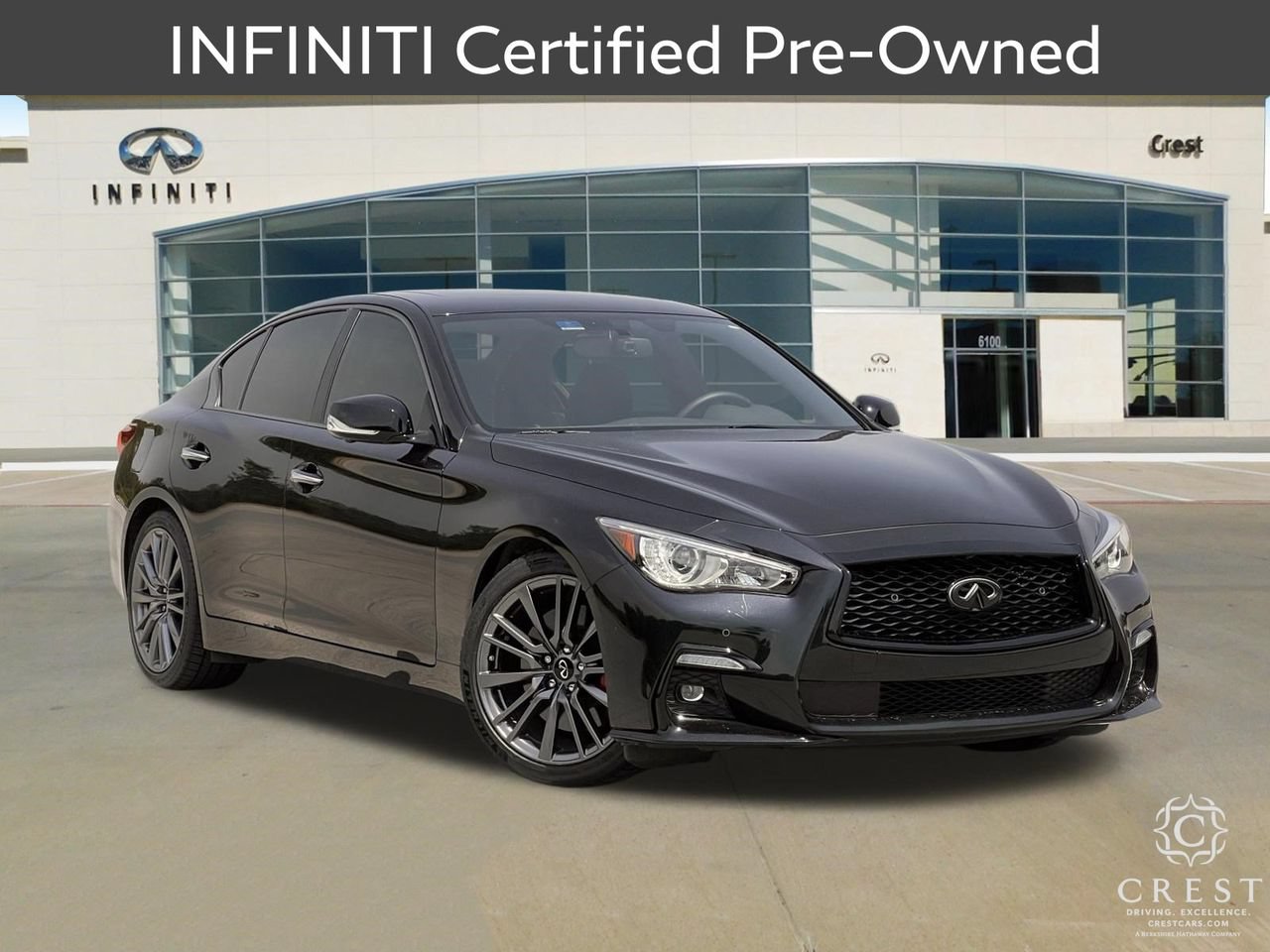 Certified 2023 INFINITI Q50 Red Sport 400 w/ Black Opal Edition RWD image 2