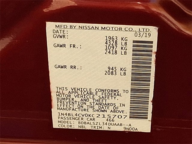 Used 2019 Nissan Altima 2.5 SR w/ SR Premium Package image 25