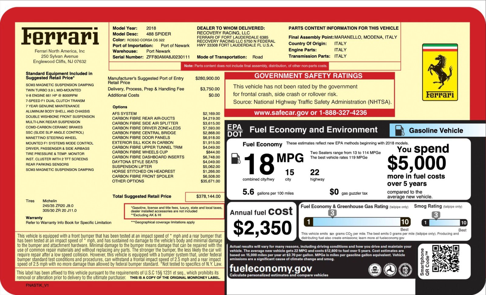 Used 2018 Ferrari 488 Spider image 72