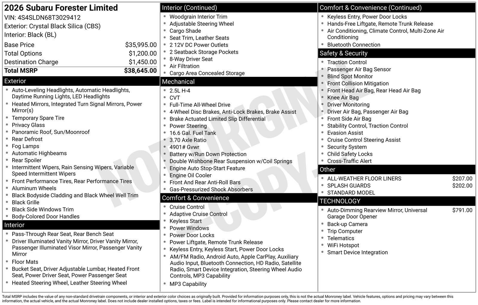 Certified 2026 Subaru Forester Limited AWD/4WD image 7