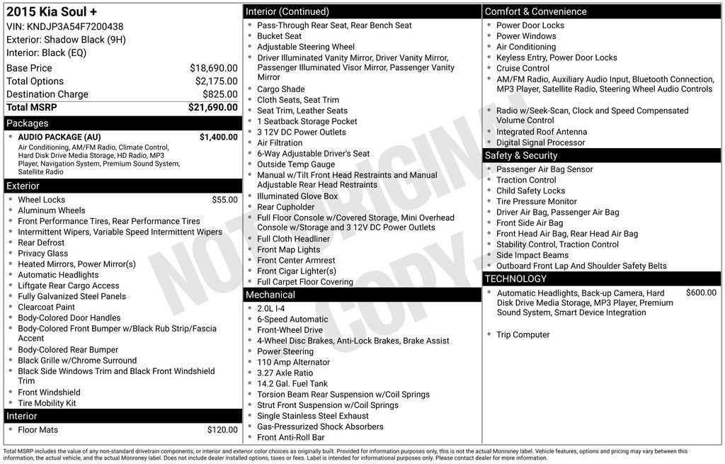 Used 2015 Kia Soul + w/ Audio Package image 2