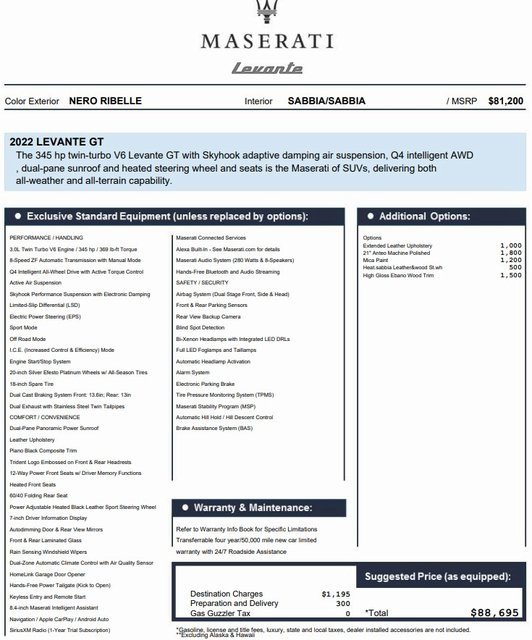 Certified 2022 Maserati Levante GT image 2