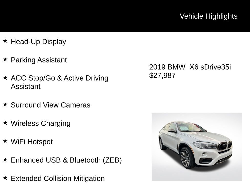 Used 2019 BMW X6 sDrive35i w/ Premium Package image 8