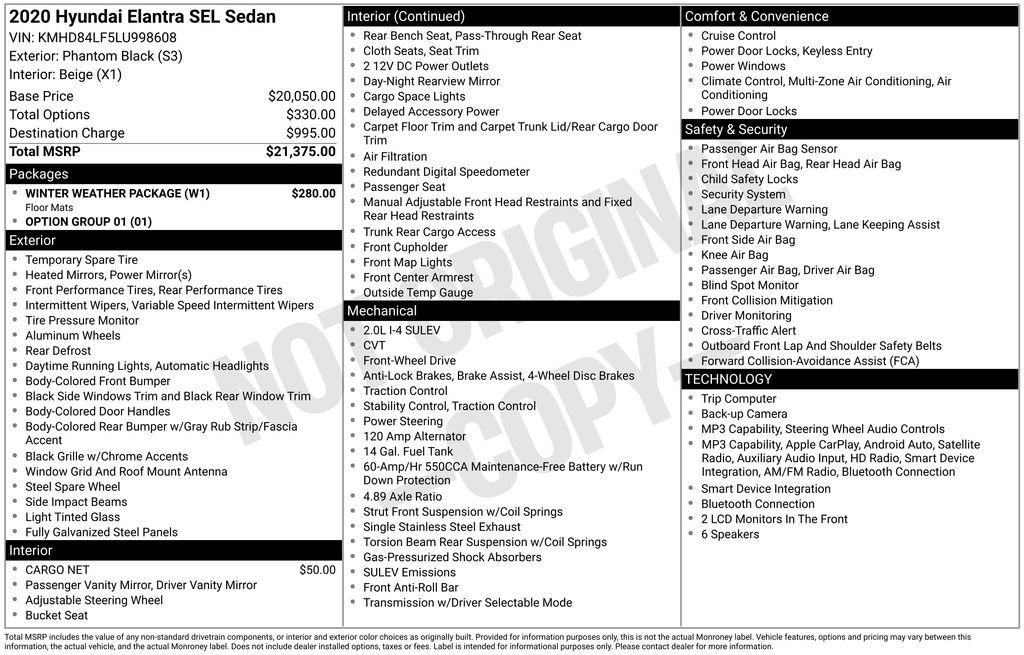 Used 2020 Hyundai Elantra SEL w/ Winter Weather Package FWD image 30