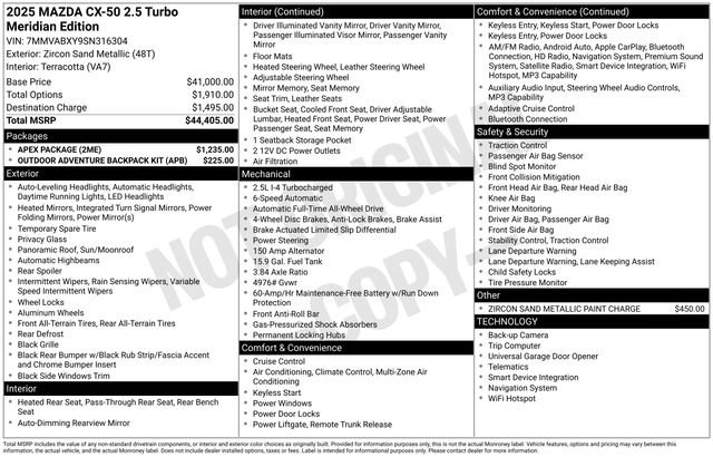 Certified 2025 MAZDA CX-50 Meridian Edition w/ Apex Package image 6