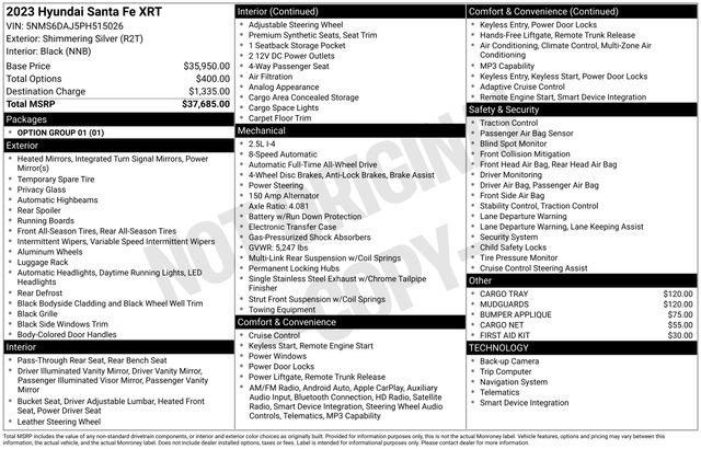Certified 2023 Hyundai Santa Fe XRT image 32