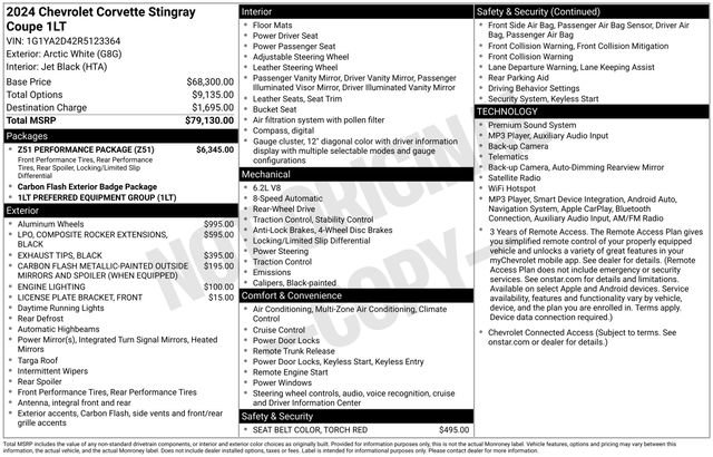 Used 2024 Chevrolet Corvette Stingray Coupe w/ Z51 Performance Package RWD image 6