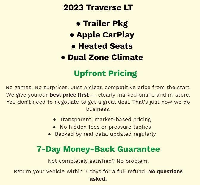 Used 2023 Chevrolet Traverse LT w/ LPO, Floor Liner Package AWD/4WD image 2