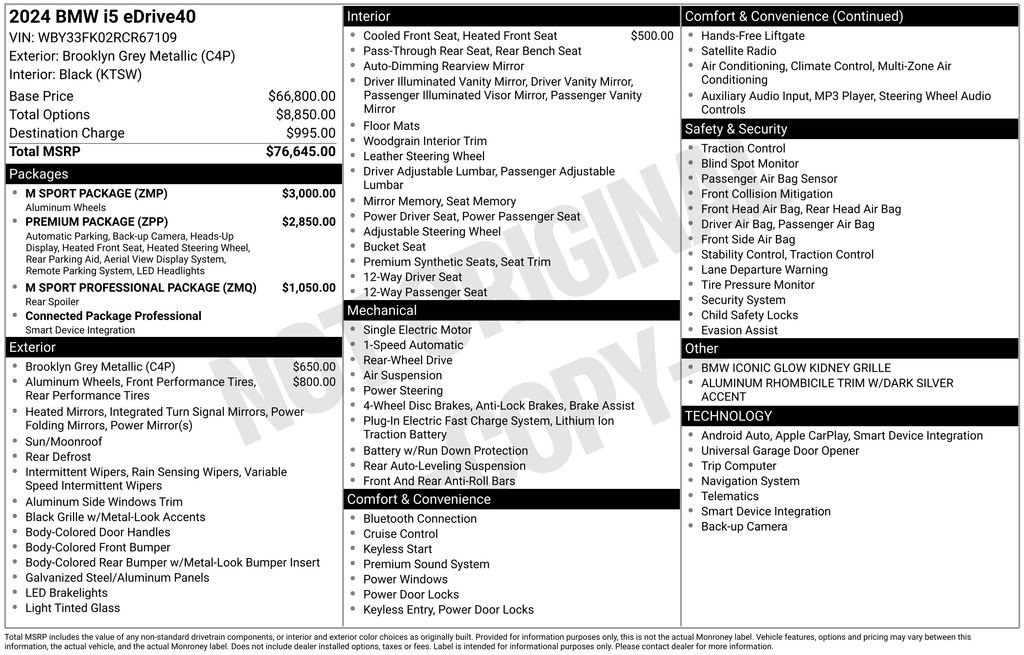 Used 2024 BMW i5 eDrive40i w/ M Sport Package image 4