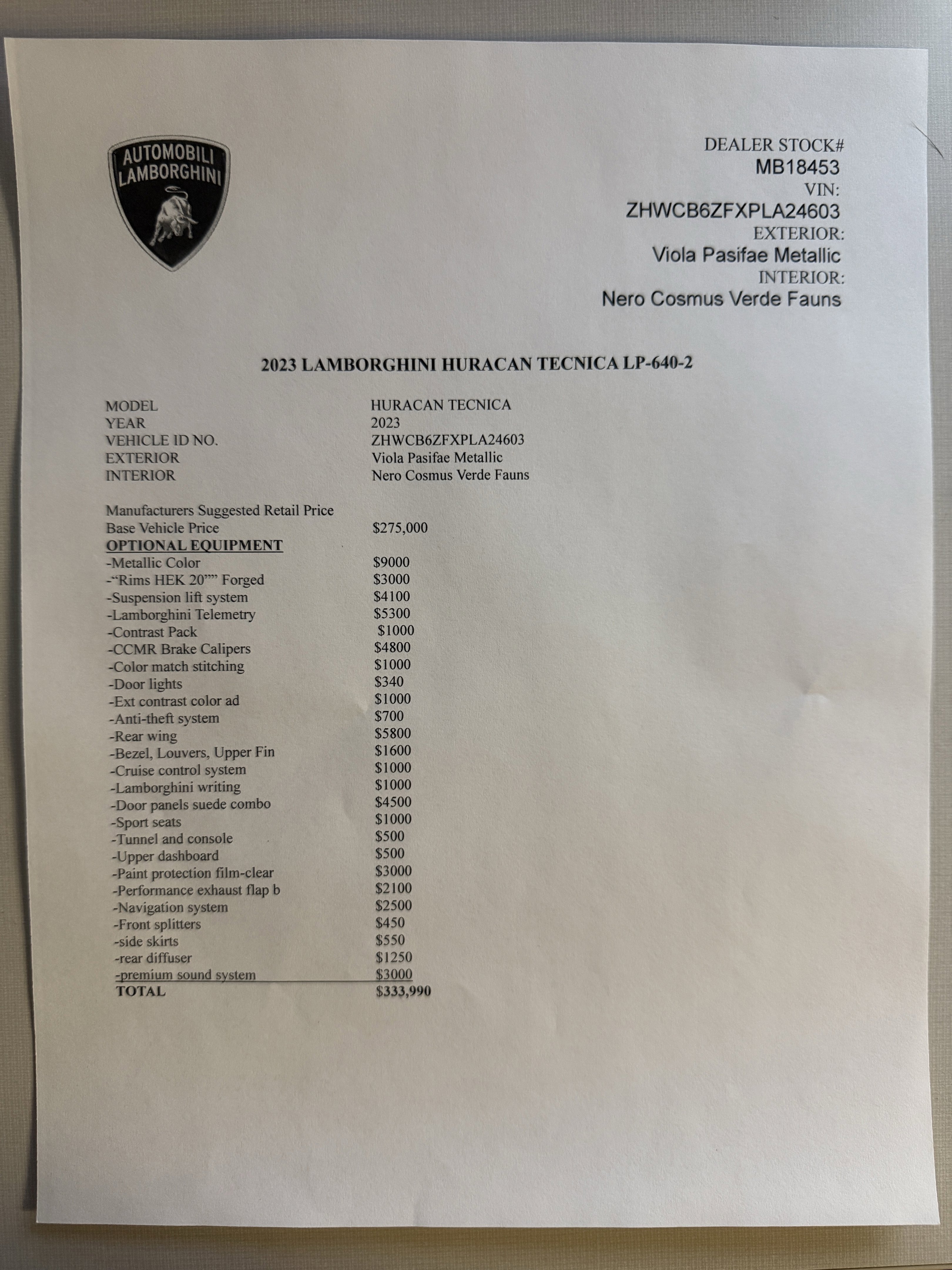 Used 2023 Lamborghini Huracan Tecnica image 2