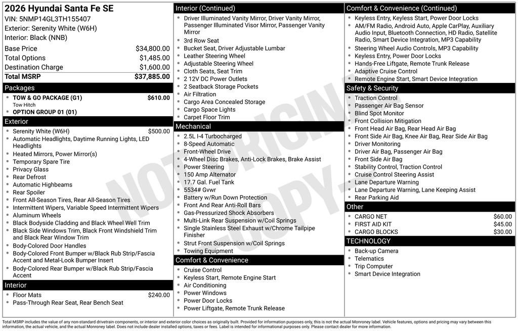New 2026 Hyundai Santa Fe SE w/ Tow & Go Package image 22