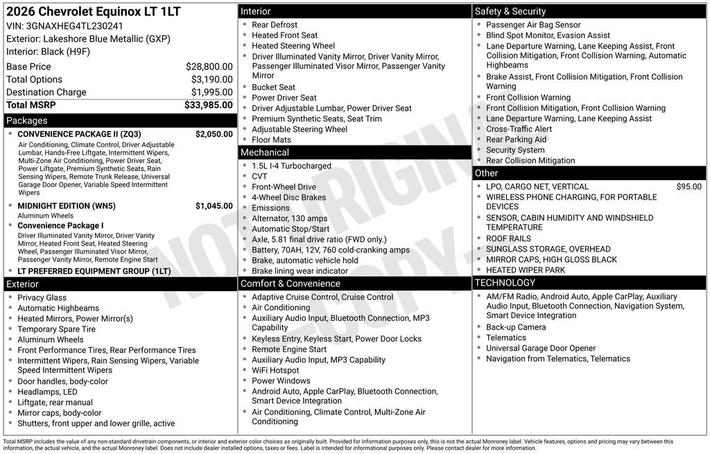 Used 2026 Chevrolet Equinox LT w/ Convenience Package II FWD image 33