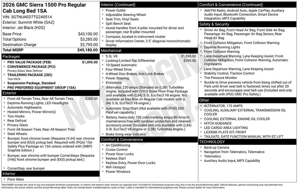 New 2026 GMC Sierra 1500 Pro w/ Pro Value Package AWD/4WD image 10