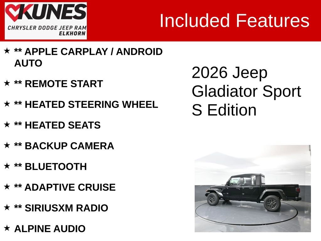 New 2026 Jeep Gladiator Sport image 2