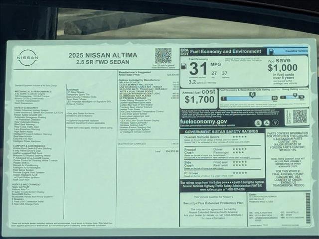 New 2025 Nissan Altima 2.5 SR w/ SR Premium Package FWD image 16