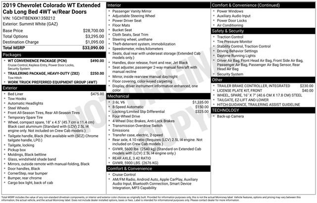 Certified 2019 Chevrolet Colorado W/T w/ WT Convenience Package AWD/4WD image 41