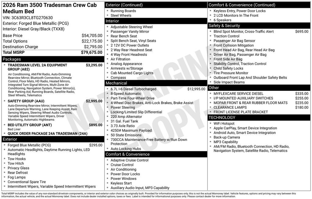 New 2026 RAM 3500 Tradesman AWD/4WD image 3
