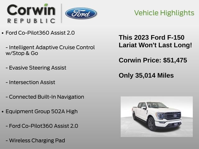 Certified 2023 Ford F150 Lariat w/ Equipment Group 502A High image 7