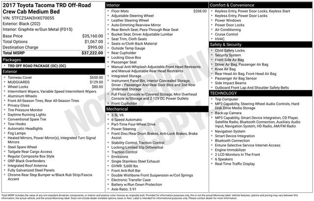 Used 2017 Toyota Tacoma TRD Off-Road AWD/4WD image 11