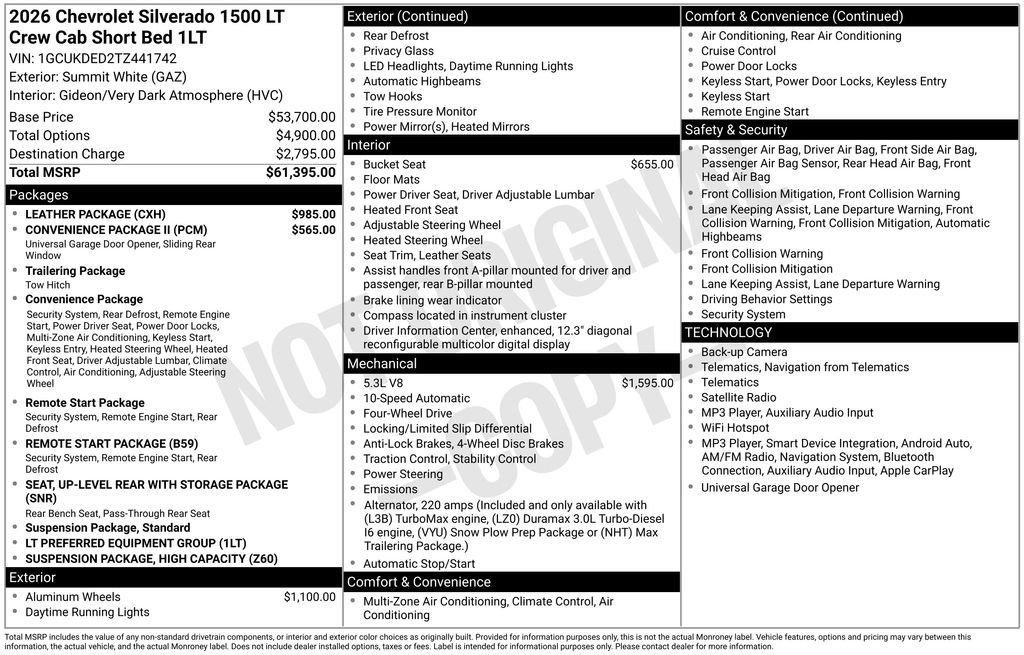 New 2026 Chevrolet Silverado 1500 LT w/ Leather Package AWD/4WD image 33