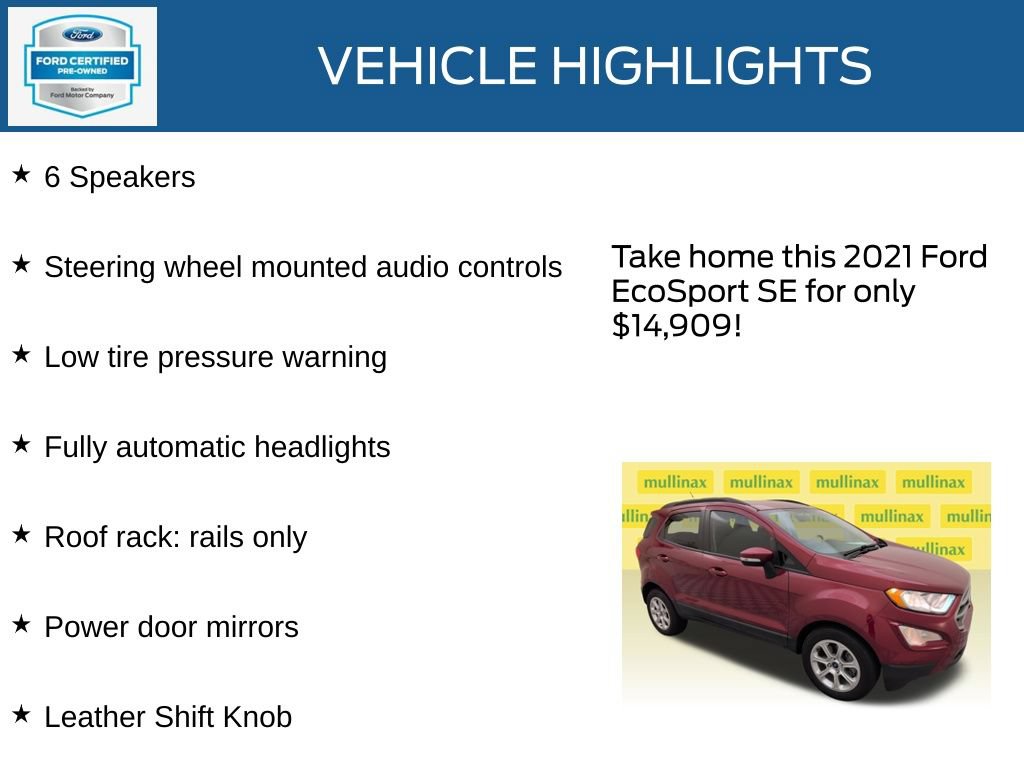 Used 2021 Ford EcoSport SE FWD image 23