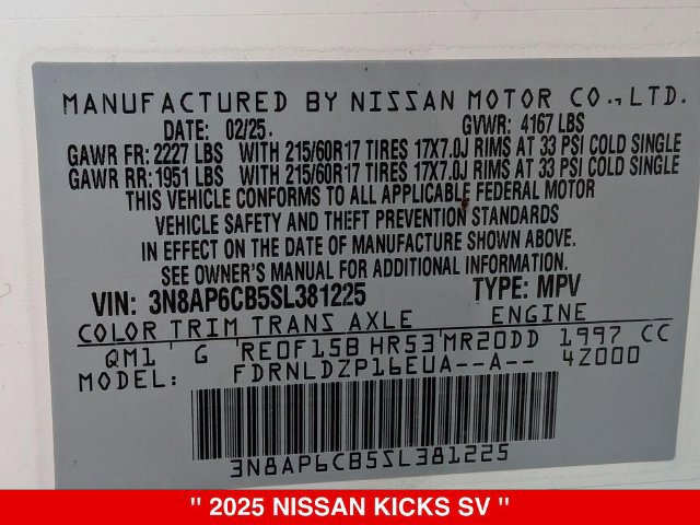Used 2025 Nissan Kicks SV AWD/4WD image 37