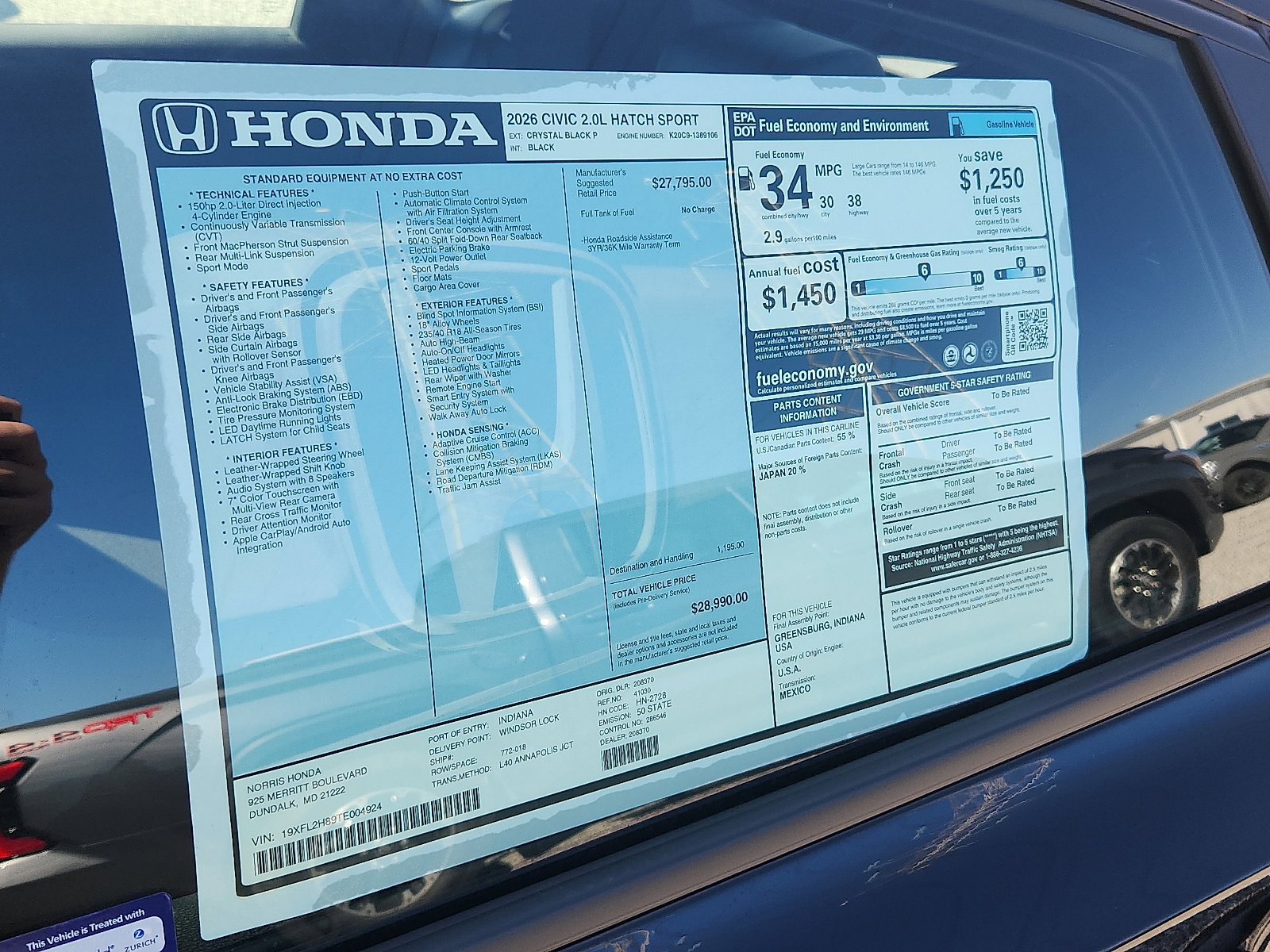 New 2026 Honda Civic Sport image 17