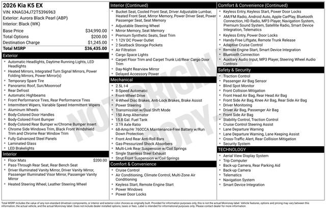 New 2026 Kia K5 EX image 4