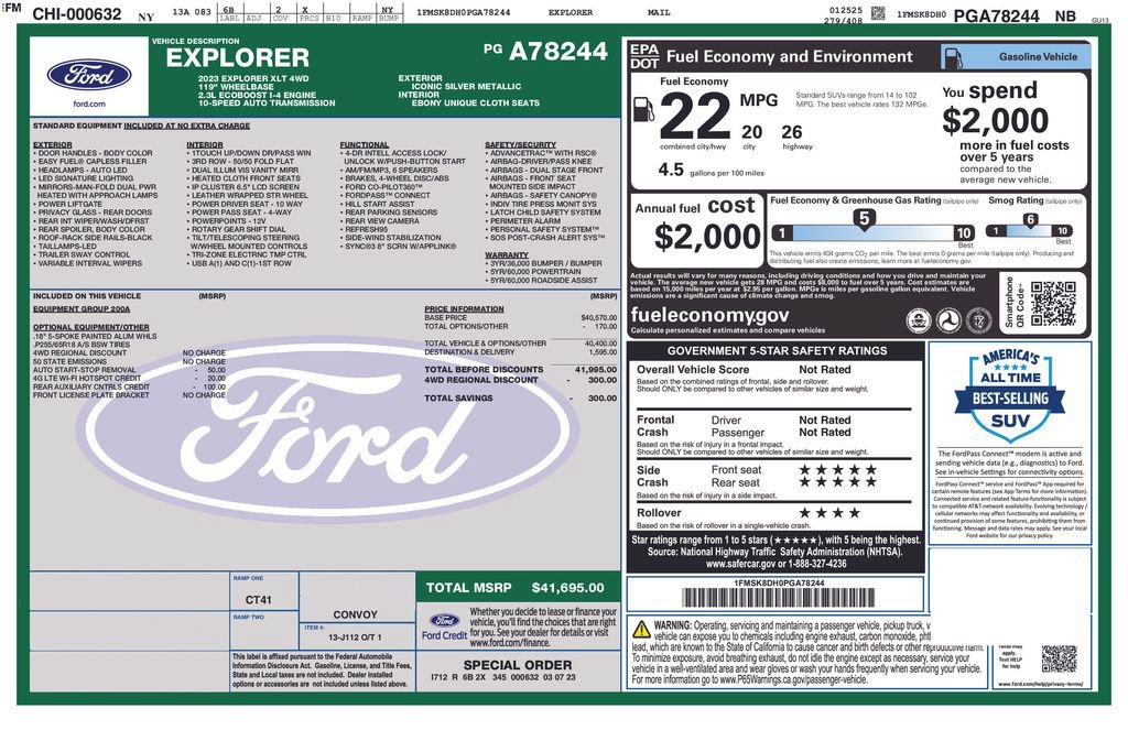 Used 2023 Ford Explorer XLT AWD/4WD image 44