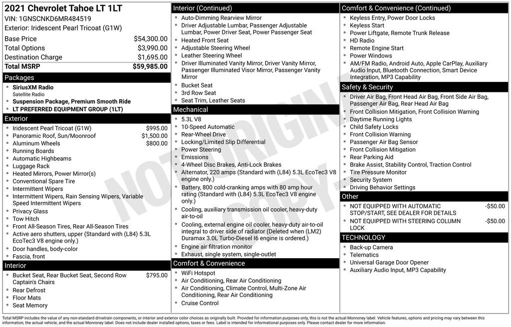 Used 2021 Chevrolet Tahoe LT RWD image 37