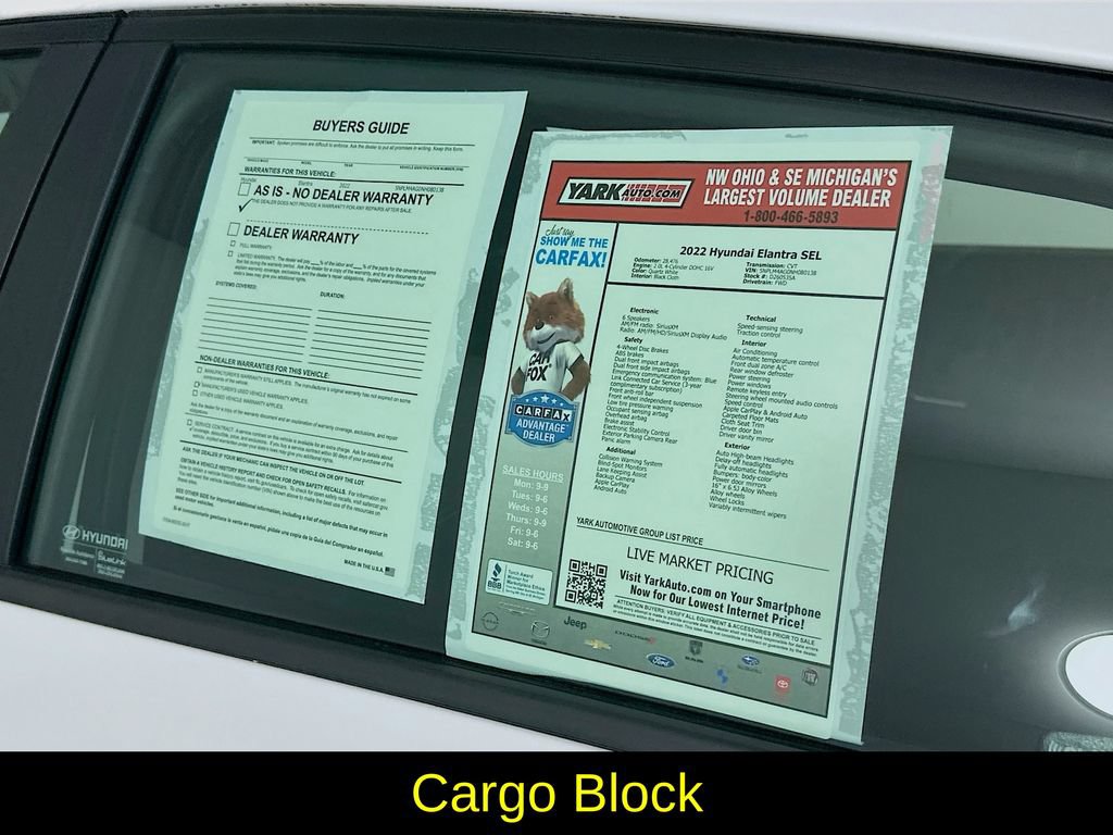 Used 2022 Hyundai Elantra SEL w/ Cargo Package FWD image 13
