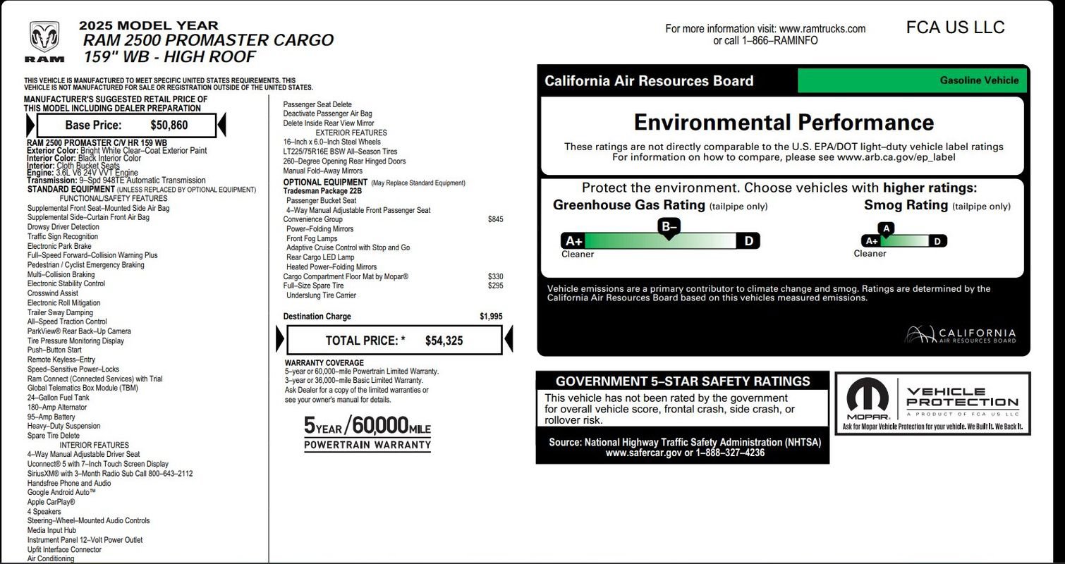 Used 2025 RAM ProMaster 2500 w/ Convenience Group FWD image 9