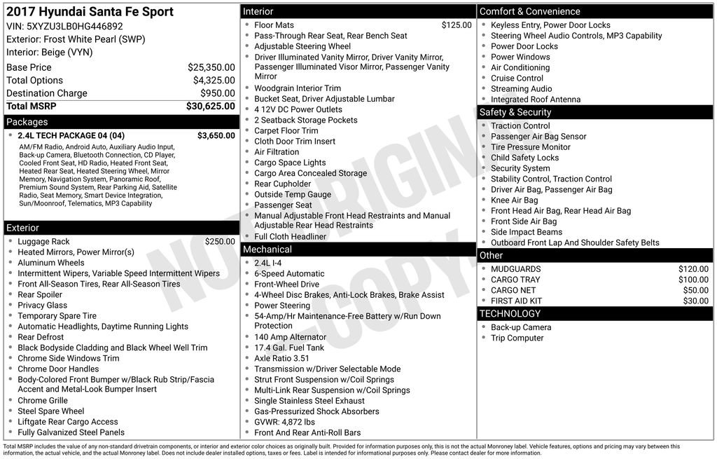 Used 2017 Hyundai Santa Fe Sport w/ 2.4L Tech Package 04 FWD image 15