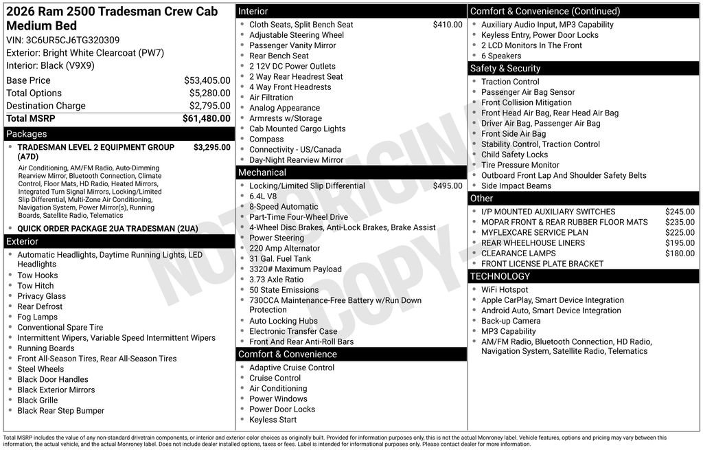 New 2026 RAM 2500 Tradesman AWD/4WD image 38